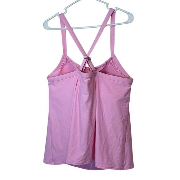 NWOT Land’s End Tie Front Underwire Tankini Top Size 22W Wild Blossom Pink - Picture 2 of 8